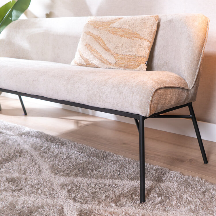 Eetkamerbank Momo chenille sand 220 cm