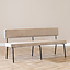 Velvet eetkamerbank Espen taupe 160 cm
