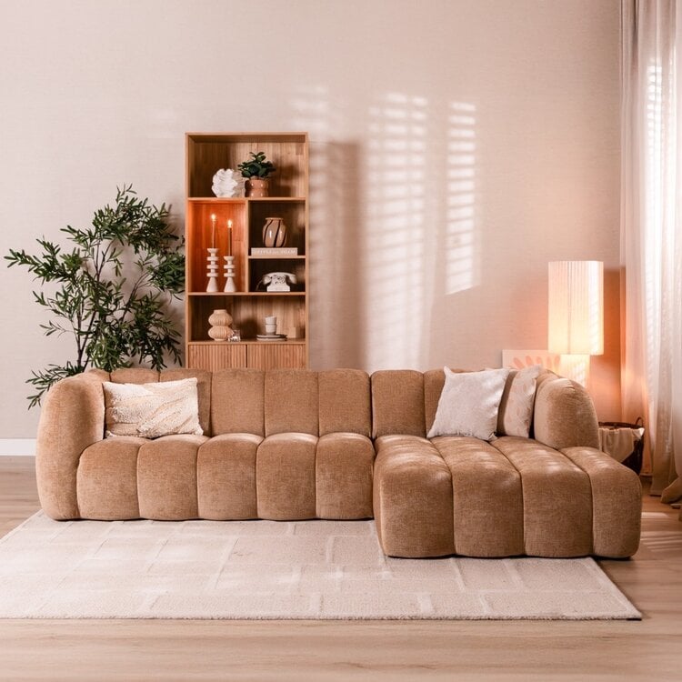 Hoekbank Luca chenille peach rechts