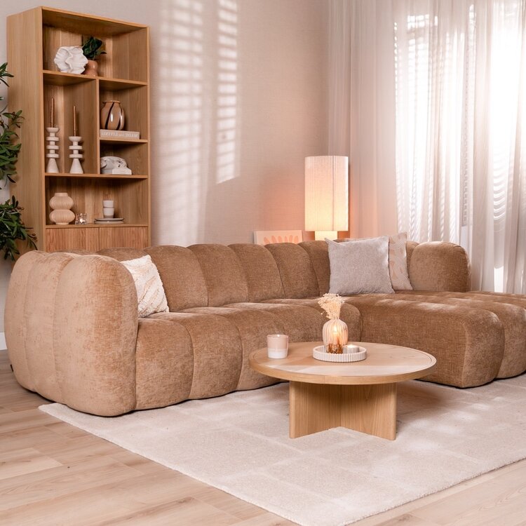 Hoekbank Luca chenille peach rechts