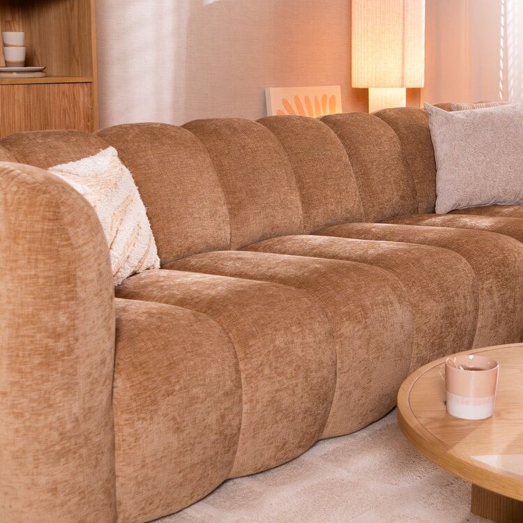 Hoekbank Luca chenille peach rechts