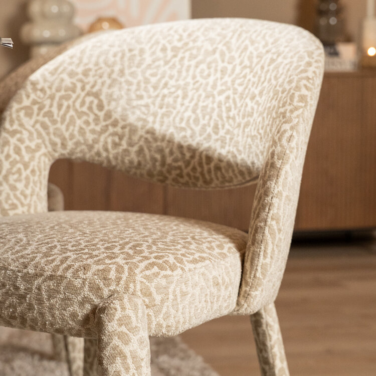 Eetkamerstoel Nala leopard taupe