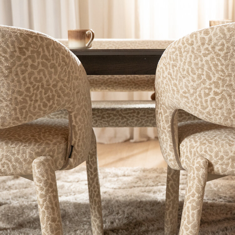 Eetkamerstoel Nala leopard taupe