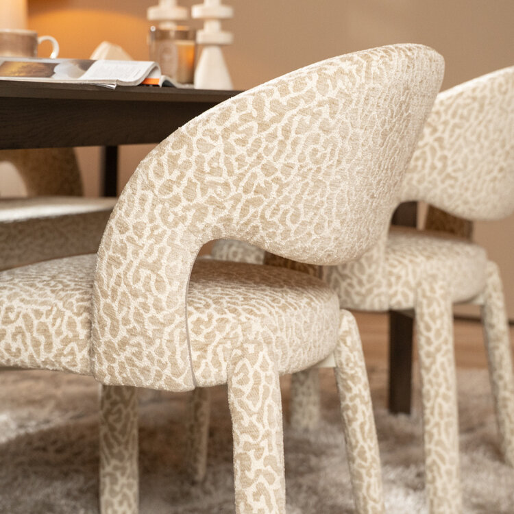 Eetkamerstoel Nala leopard taupe