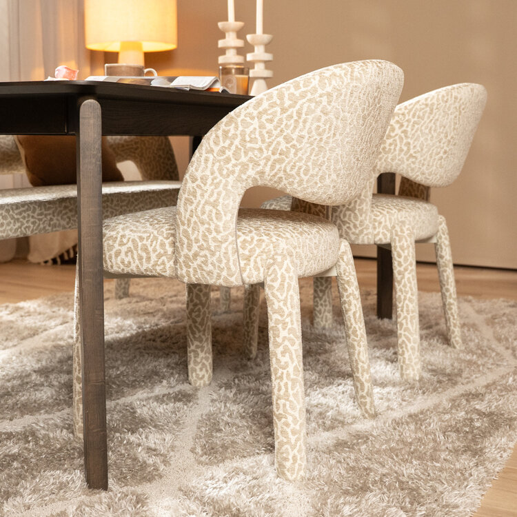 Eetkamerstoel Nala leopard taupe