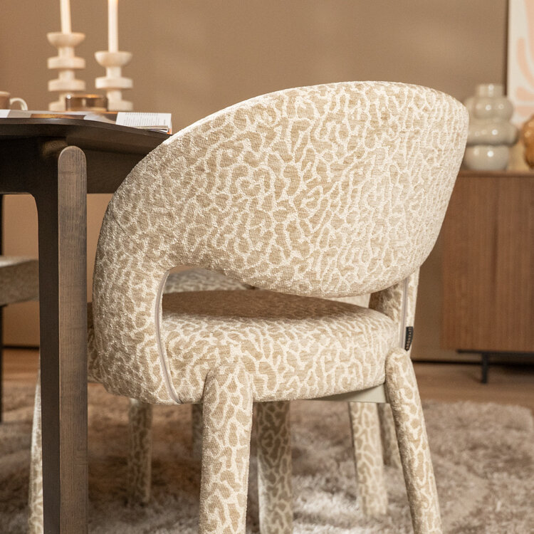Eetkamerstoel Nala leopard taupe