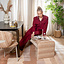 Eetkamerbank Ravi chenille beige/pink 160 cm