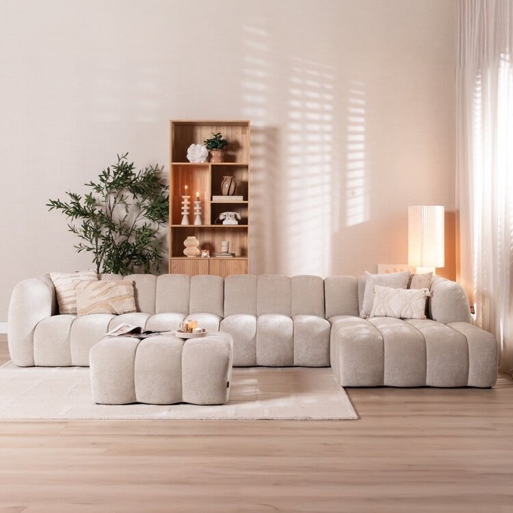 Hoekbank Luca XL chenille sand rechts