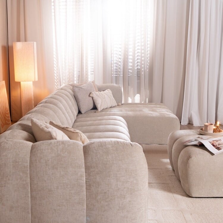 Hoekbank Luca XL chenille sand rechts
