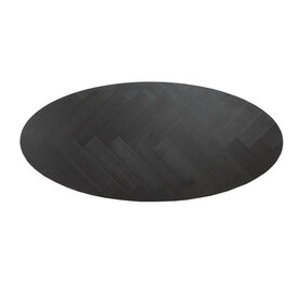 Tafelblad ovaal visgraat Nina PVC zwart 240 x 110 cm