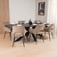 Visgraat eettafel zwart ovaal Joren PVC 240 x 110 cm