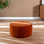 Poef Chloe rond chenille terracotta ø70 cm