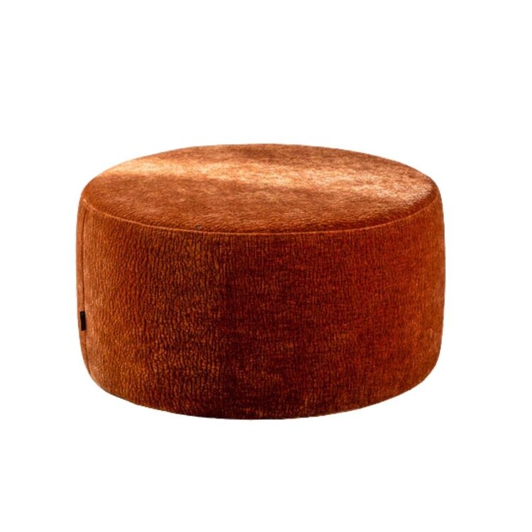 Poef Chloe rond chenille terracotta ø70 cm