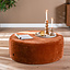 Poef Chloe rond chenille terracotta ø100 cm