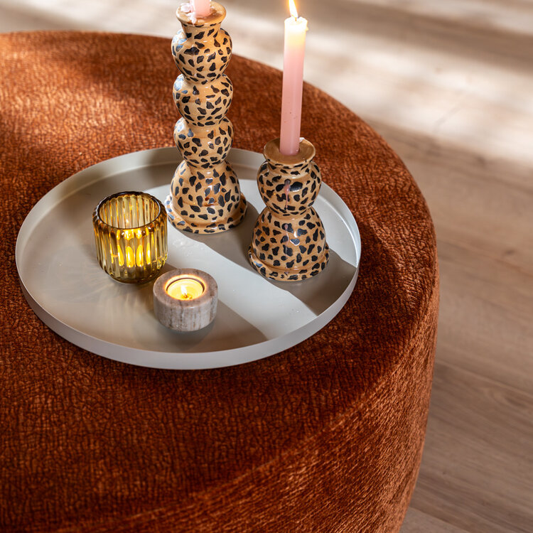 Poef Chloe rond chenille terracotta ø100 cm