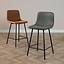 Industriële barkruk Mikky antraciet eco-leer 65-78 cm