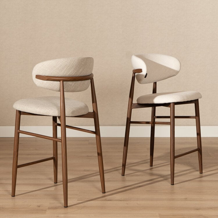 Barkruk Lara linnen off white 70 cm