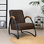 Industriële fauteuil Ivy eco-leer bruin