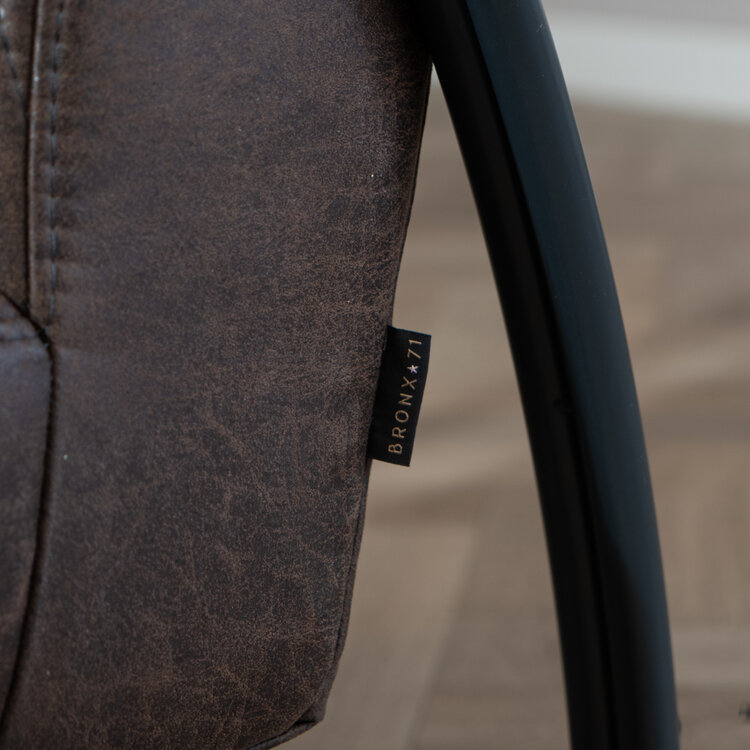 Industriële fauteuil Ivy eco-leer bruin