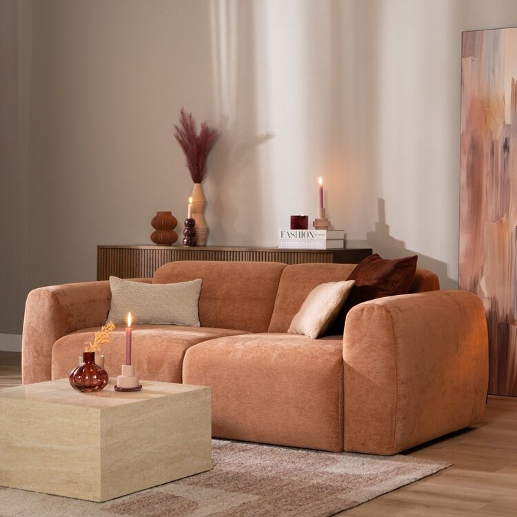 2,5-zits bank Maine gemêleerde stof terracotta