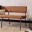 Industriële eetkamerbank Espen cognac eco-leer 160 cm