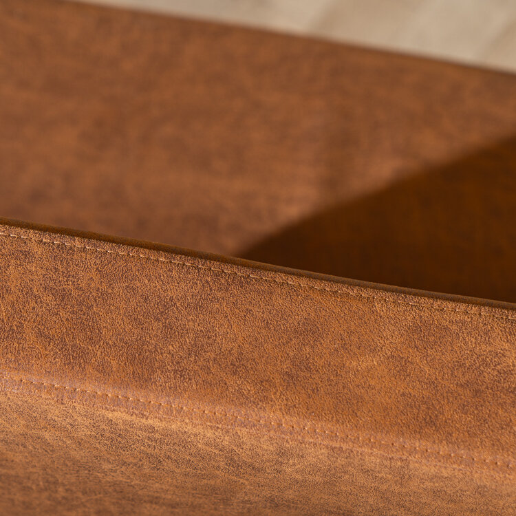 Industriële eetkamerbank Espen cognac eco-leer 160 cm