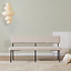 Scandinavische eetkamerbank Espen beige gerecyclede stof 160 cm