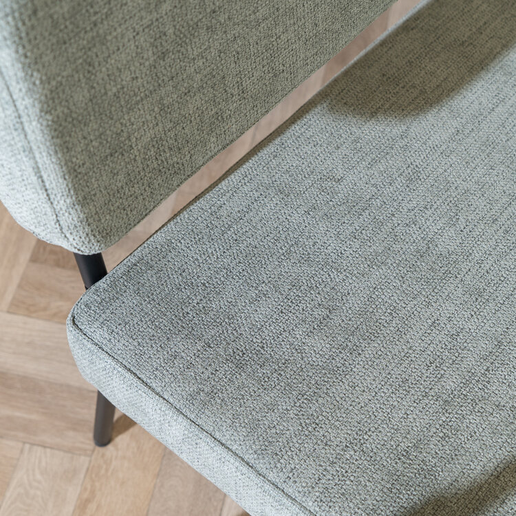 Scandinavische eetkamerbank Espen groen gerecyclede stof 160 cm