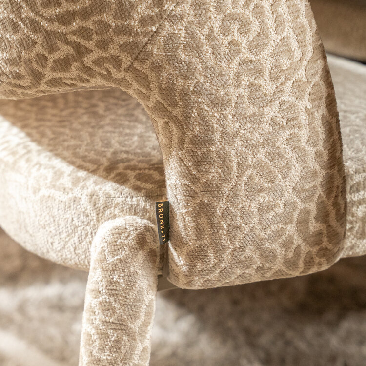Eetkamerbank Leo taupe leopard 160 cm