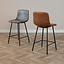 Industriële barkruk Mikky cognac eco-leer 65-78 cm