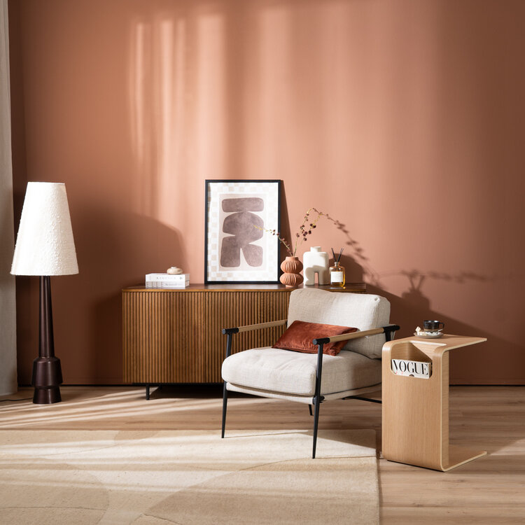 Scandinavische bijzettafel/salontafel Isla 60x35x45 naturel eiken
