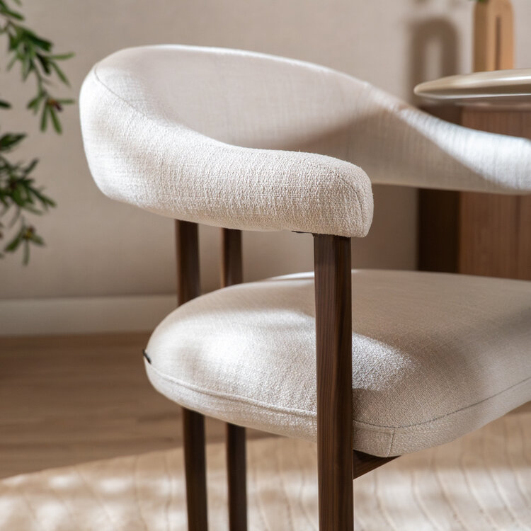 Eetkamerstoel Nori linnen off white