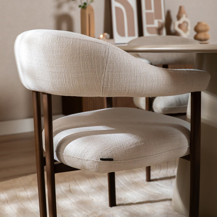 Eetkamerstoel Nori linnen off white