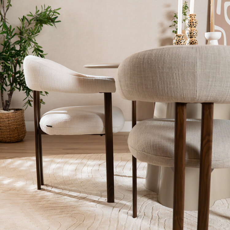 Eetkamerstoel Nori linnen off white