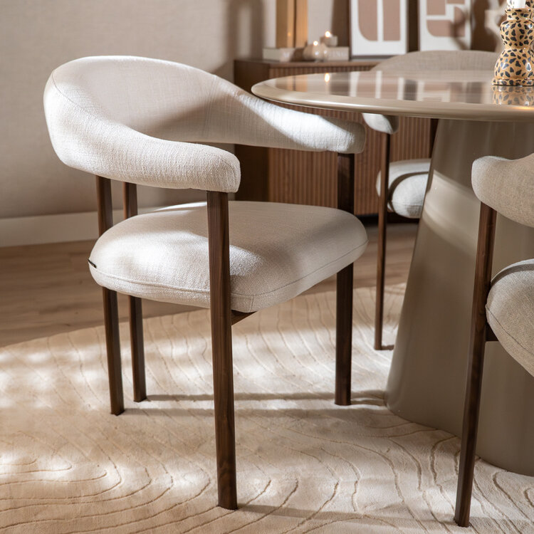 Eetkamerstoel Nori linnen off white