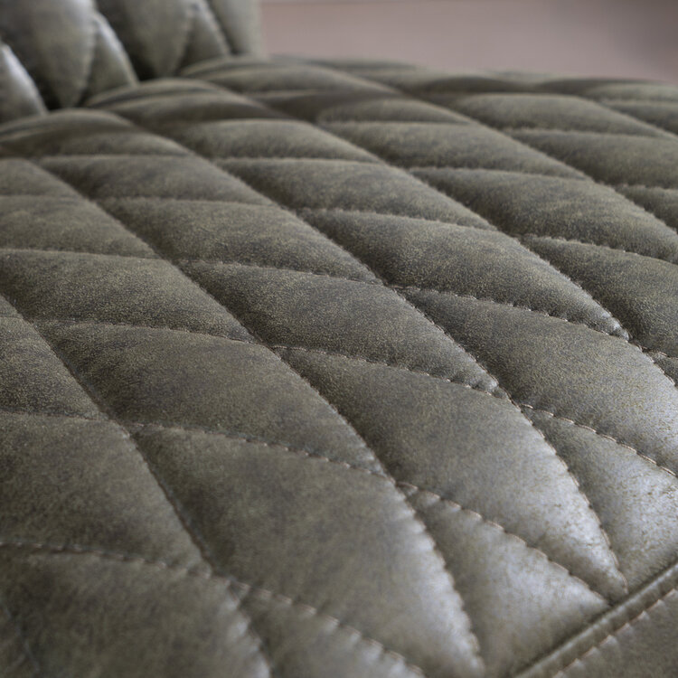 Industriële fauteuil Ivy eco-leer olijfgroen