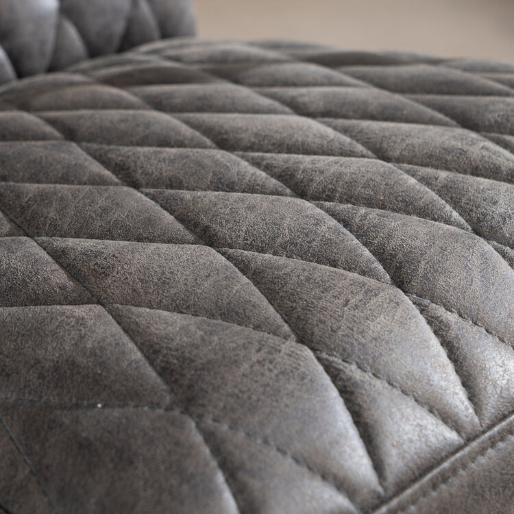 Industriële fauteuil Ivy eco-leer antraciet