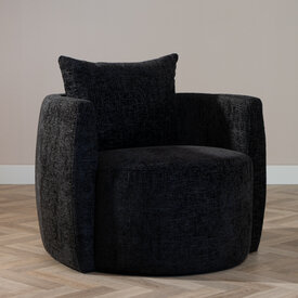 Fauteuil Ruby chenille stof zwart