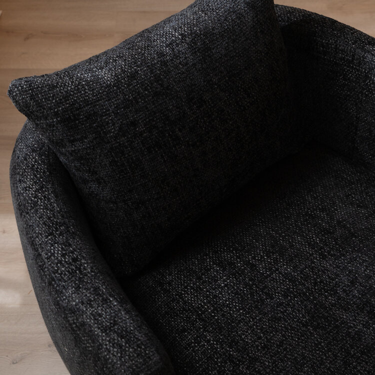 Fauteuil Ruby chenille stof zwart
