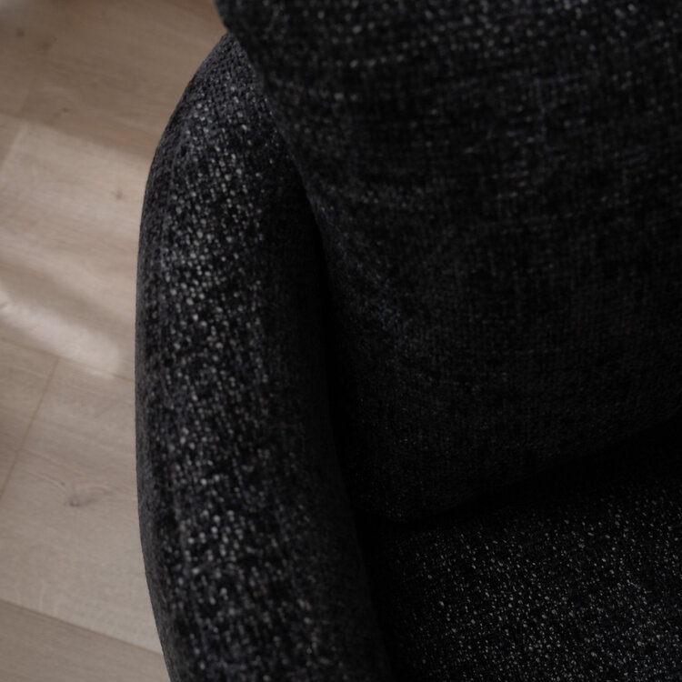 Fauteuil Ruby chenille stof zwart