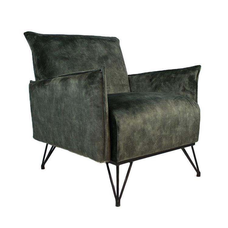 Velvet fauteuil Mika groen
