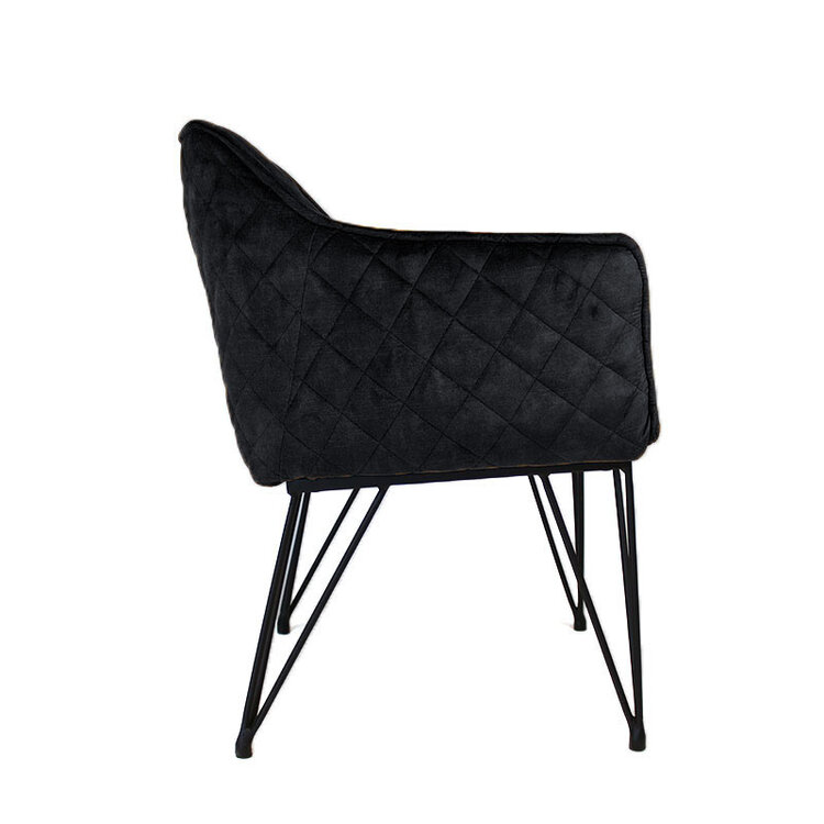 Velvet eetkamerstoel Jayron antraciet