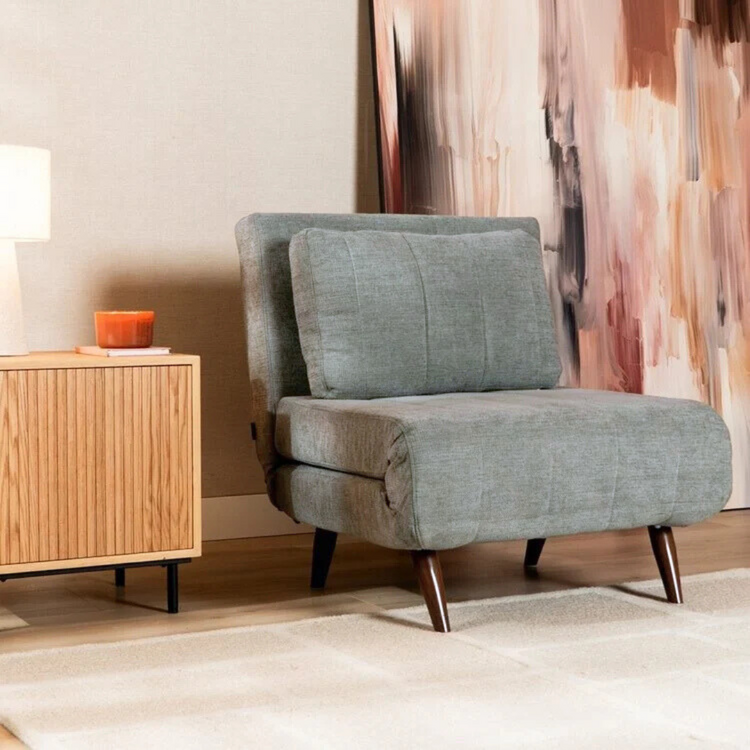 Slaapfauteuil Hanna gerecyclede stof groen