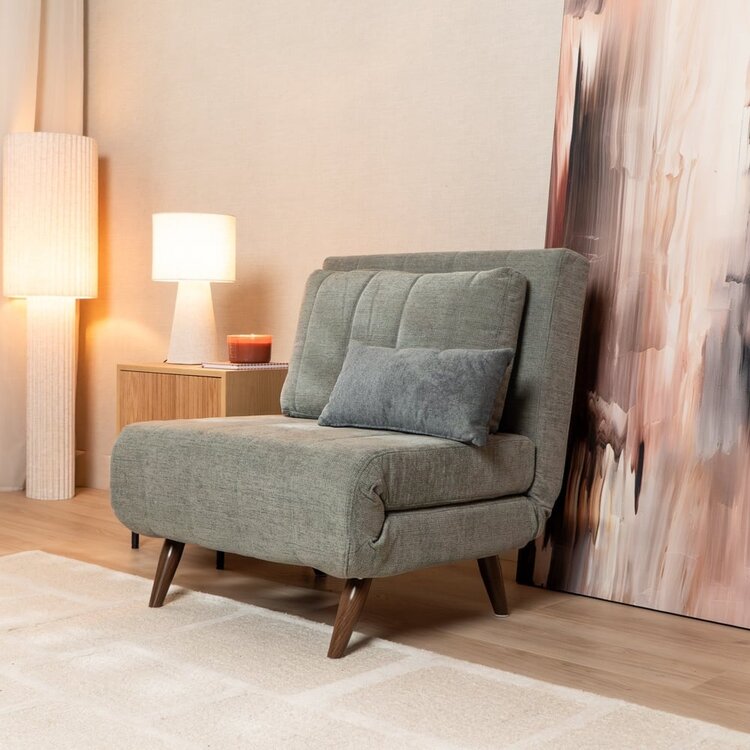 Slaapfauteuil Hanna gerecyclede stof groen