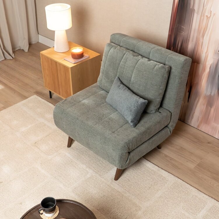 Slaapfauteuil Hanna gerecyclede stof groen