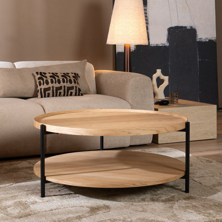 Salontafel Rio Ø90 cm blank eiken