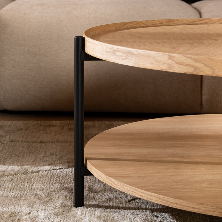 Salontafel Rio Ø90 cm blank eiken