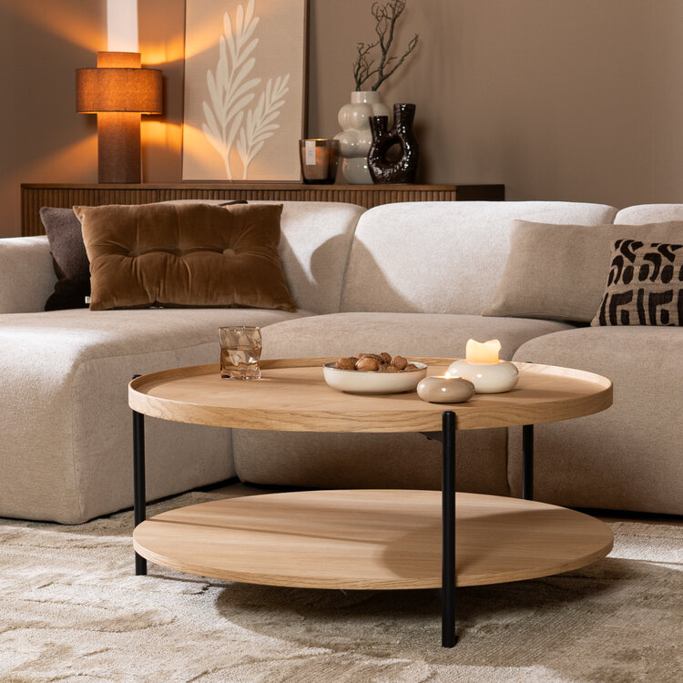 Salontafel Rio Ø90 cm blank eiken