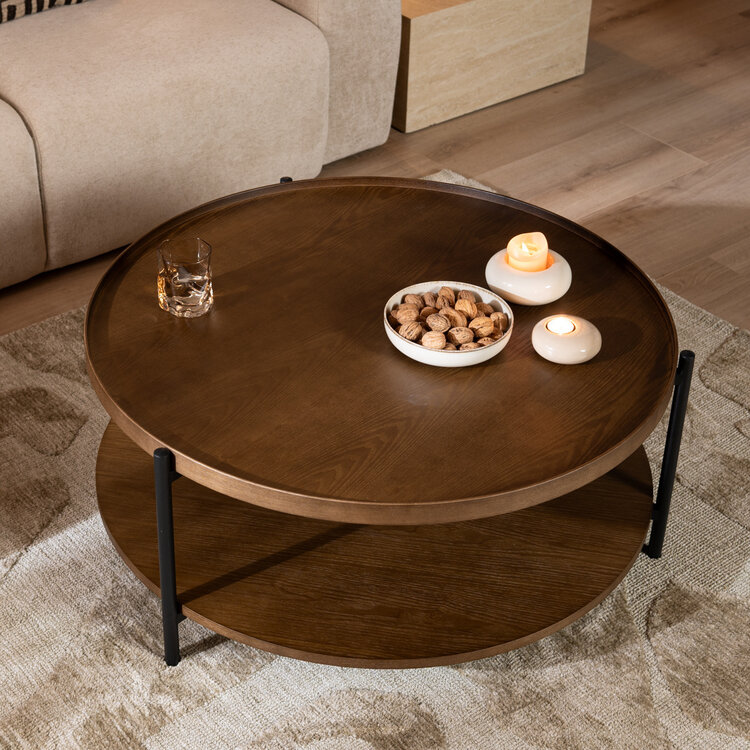 Salontafel Rio Ø90 cm rustiek eiken