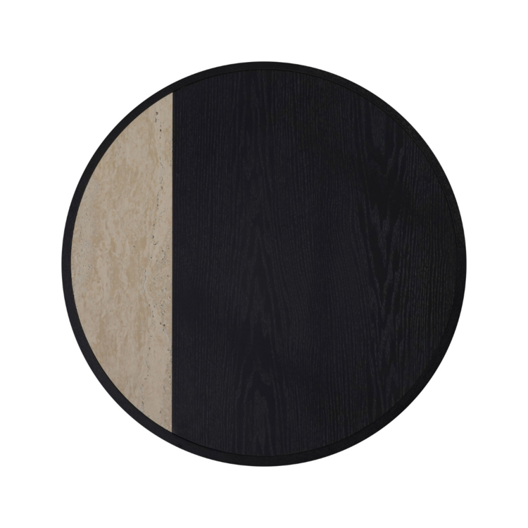 Salontafel Maeva Ø80 cm zwart eiken